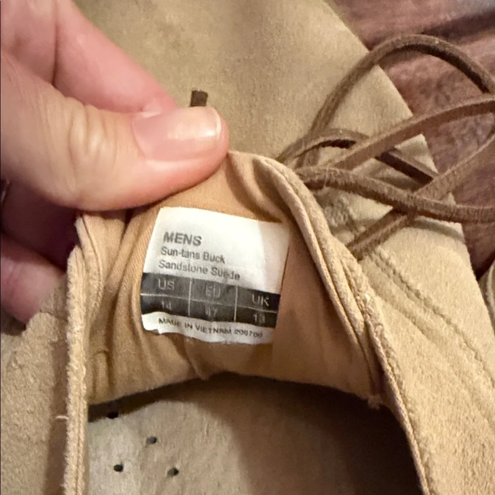 Men's Suede Lace-Up Casual Shoes in Tan